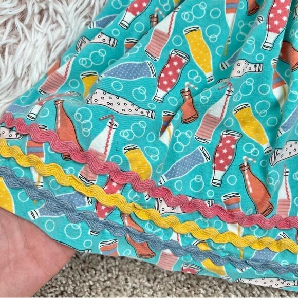 Matilda Jane Wonderment Soda Pop Turquoise Pink Yellow Ric Rac Dress Girls Sz 2 - Picture 3 of 10